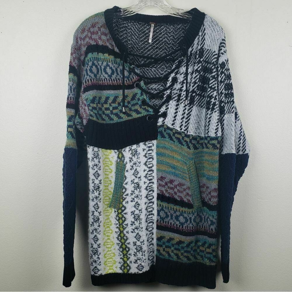 Free People | Color block Pullover Sweater